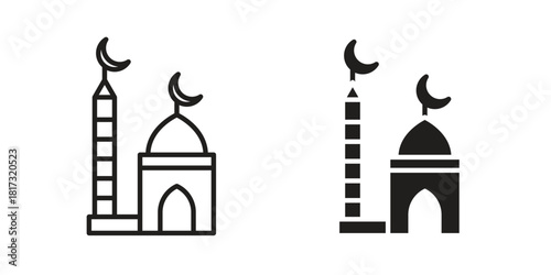 Mosque icon on white background. Stock vector icon
