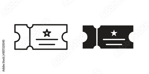 Movie ticket icon on white background. Stock vector icon