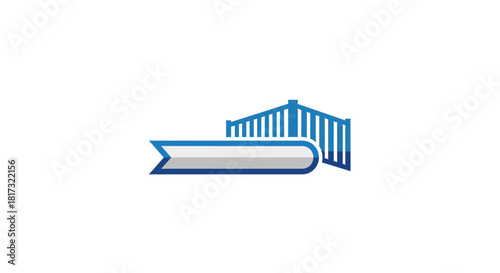 Abstract Gate Symbol With Text Area Indicating Property Security and Modern Design