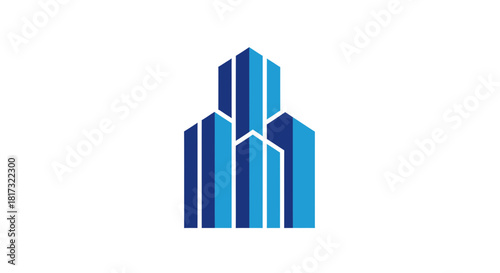 Abstract Geometric Blue Building Icon Representing Urban Development and Architecture Free Download Abstract Geometric Blue Building Icon Representing Urban Development and Architecture - GFXLoad