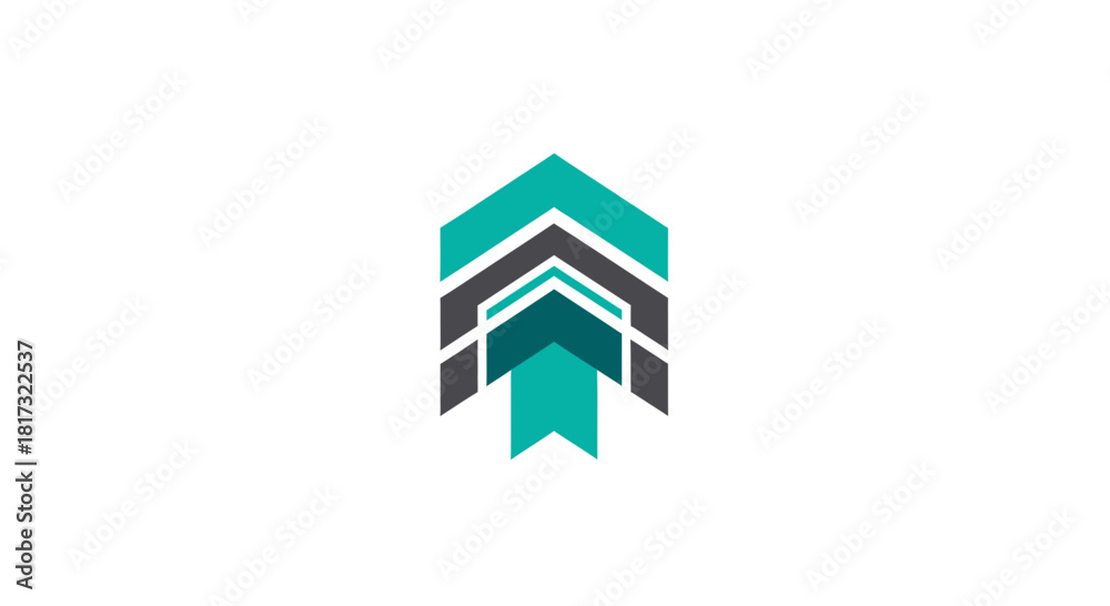 Fototapeta premium Abstract Geometric Arrow Design Symbolizing Growth, Progress, and Expansion Creatively