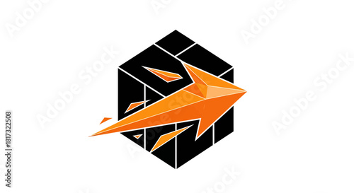 Abstract Geometric Arrow Design Rising And Symbolizing New Ventures And Growth Directions