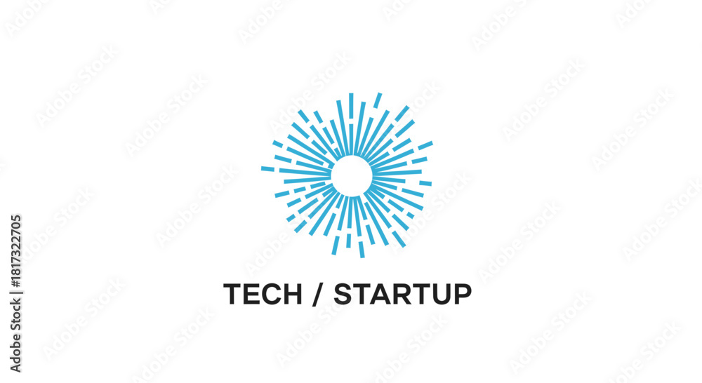 Fototapeta premium Abstract Geometric Burst Technology Startup Logo Representing Digital Innovation