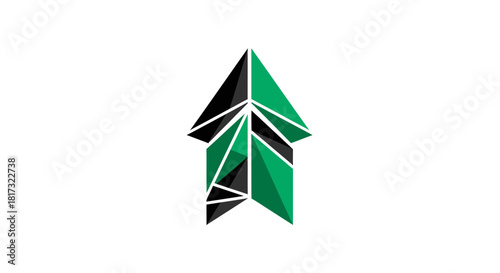 Abstract Geometric Arrow Icon: A Modern Representation of Growth and Direction Visualization