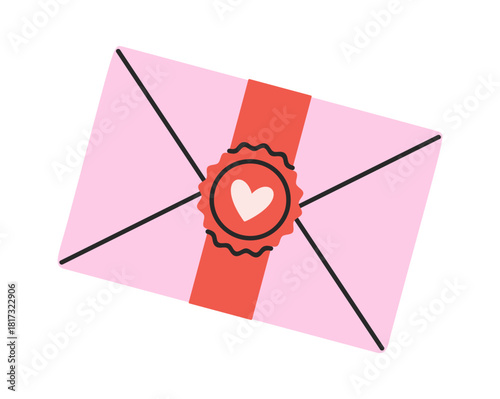 Valentines day postcard envelop design