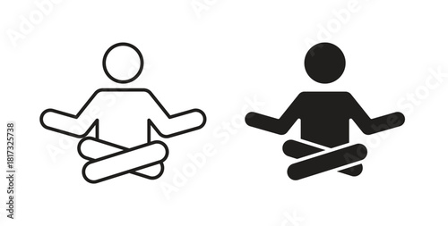 Meditation icons, vector symbols. filled flat sign