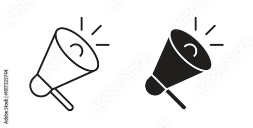 Megaphone icons, vector symbols. filled flat sign