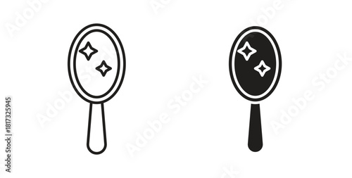 Mirror icons, vector symbols. filled flat sign