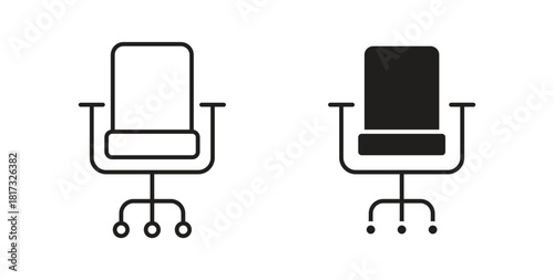 Office chair icons, vector symbols. filled flat sign