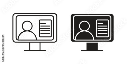 Online course icons, vector symbols. filled flat sign