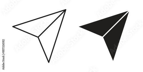 Paper plane icons, vector symbols. filled flat sign