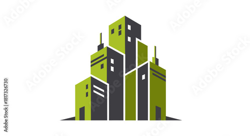 Abstract Geometric Cityscape Displaying Modern Architectural Design And Urban Development