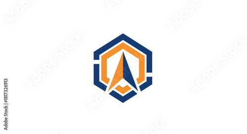 Abstract Geometric Compass Emblem For Direction, Navigation, And Strategic Planning