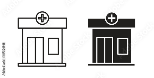 Pharmacy icons, vector symbols. filled flat sign