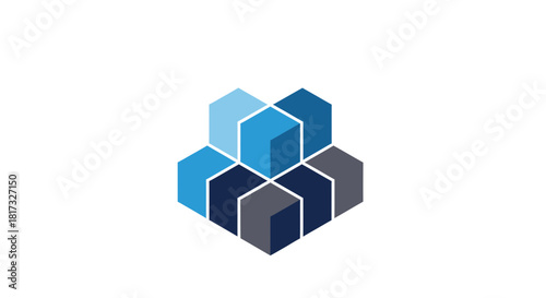 Abstract Geometric Composition of Blocks Graphic Suitable for Corporate Branding, clean design