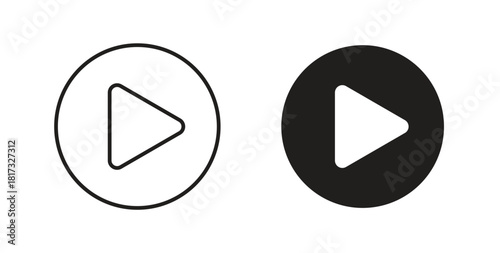 Play icons, vector symbols. filled flat sign