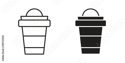Protein shake icons, vector symbols. filled flat sign