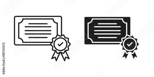 Qualification icons, vector symbols. filled flat sign