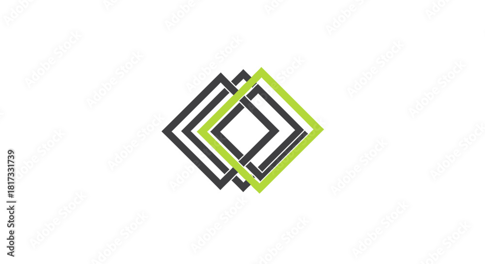 Obraz premium Abstract Geometric Design Featuring Interlocking Squares With A Minimalist Aesthetic
