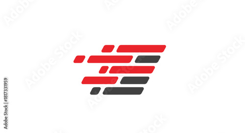 Abstract Geometric Design Featuring Red, Black, and White Color Palette Visuals