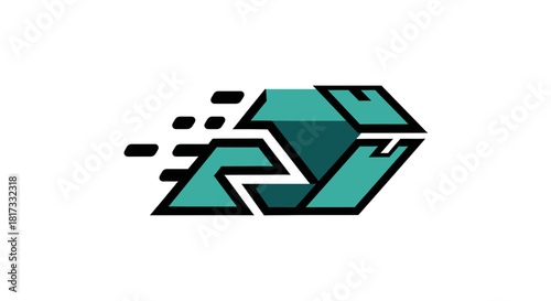 Abstract Geometric Design Illustrating Swift Package Delivery Across Global Networks Services