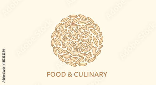 Abstract Geometric Design Illustrating Oats, Ideal For Culinary Branding and Food Related Concepts