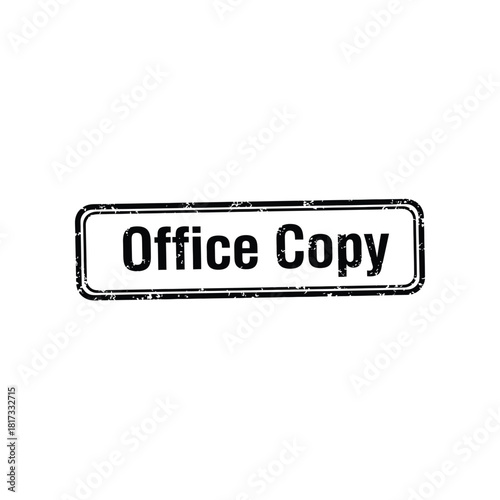 Grunge Black Office Copy Stamp on Transparent Background
