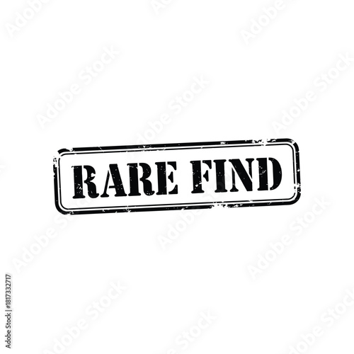 Grunge Black Rare Find Stamp on Transparent Background