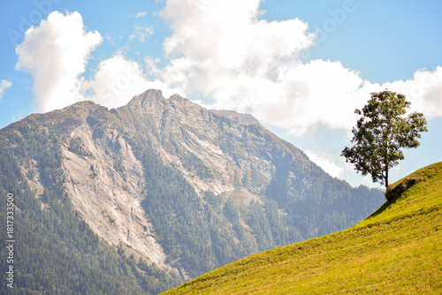 mountain landscape with blue sky
