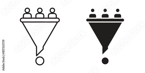 sales conversion icons, vector symbols. filled flat sign