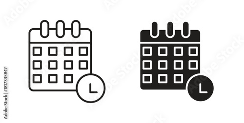 Schedule icons, vector symbols. filled flat sign