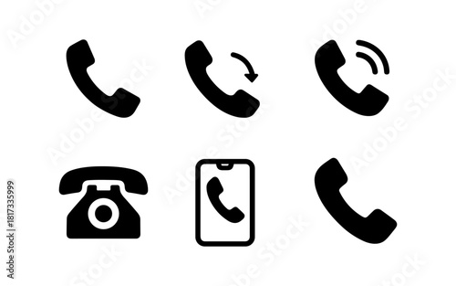 Phone icon set: modern collection of communication symbols
