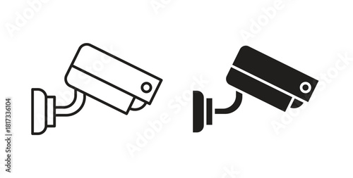 Security camera icons, vector symbols. filled flat sign