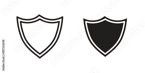 Shield icons, vector symbols. filled flat sign