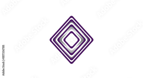 Abstract Geometric Design with Diamond Shapes, in Shades of Purple and White, Visual.