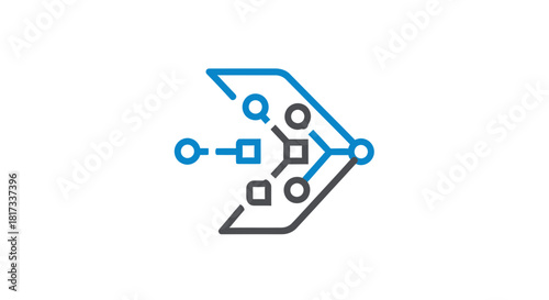 Abstract Geometric Diagram Illustrating Data Flow and Technological Connectivity Seamlessly
