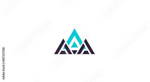 Abstract Geometric Emblem Illustrating Concept of Synergy, Connection and Collaboration