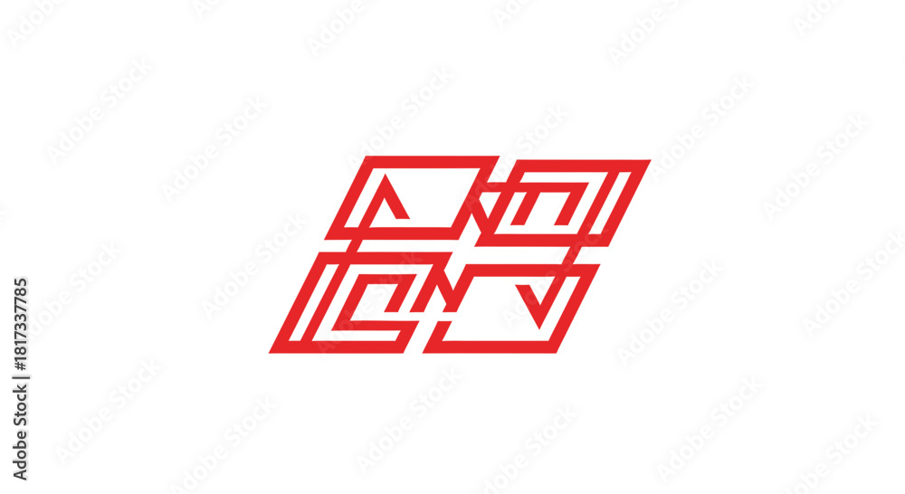 Obraz premium Abstract Geometric Emblem Illustrating Symbolism and Modern Visual Communication Design