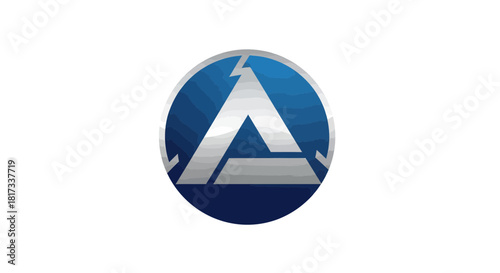 Abstract Geometric Emblem Illustrating Modern Technological Innovation And Future Development