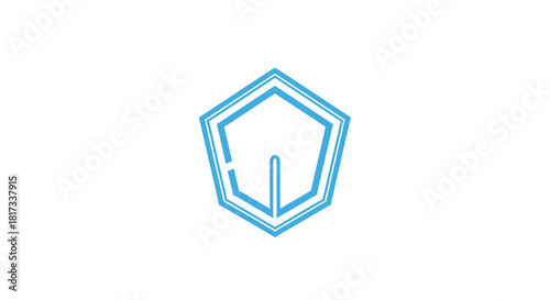 Abstract Geometric Emblem Representing Futuristic Design and Modern Technological Concepts