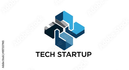 Abstract Geometric Emblem Representing Technological Innovation And Modern Tech Startups
