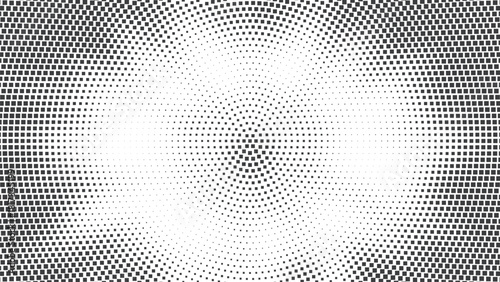Black and White Circular Halftone Vortex Vector for Magazine Covers, Retro Comic Layouts, Dynamic Poster Art, Motion-Inspired Print Design