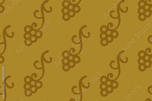 Vector vintage seamless pattern of grape. Vector georgian pattern of grapes in retro style.