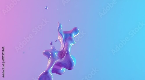 Dynamic splash of vibrant blue and purple liquid, a modern abstract motion background, ideal for creative projects and eye-catching visuals