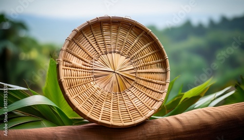 Bilao A Woven Filipino Basket Made From Bamboo Rattan And Palm Leaves Showcasing Traditional Handcraft Cultural Heritage Artisanal Weaving And Tropical Charm