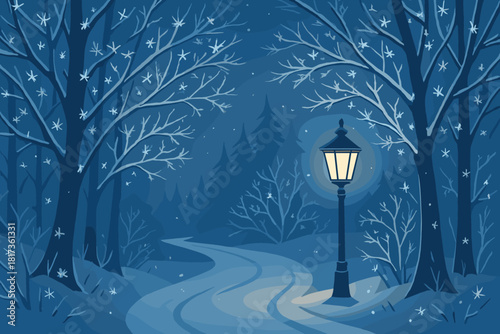 Shades silver glittering pathway harmony subtle vector crystals single lantern branches illustration