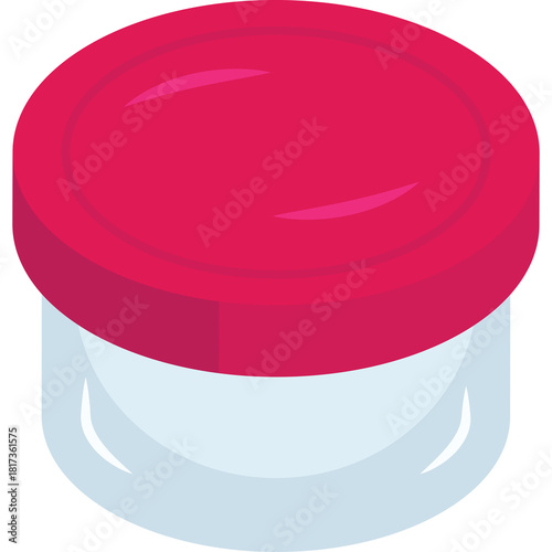 Simple Illustration Of A Pink Jar With A Transparent Base Isolated On A White Background Clean Design With Smooth Edges
