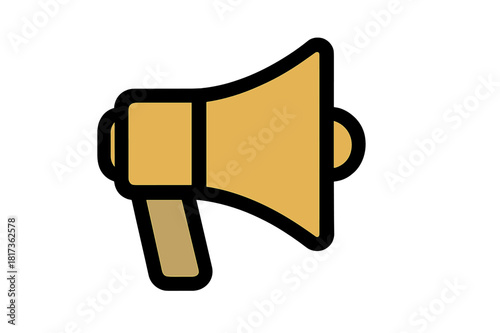 Megaphone bullhorn symbol for public speaking and urgent communication broadcast