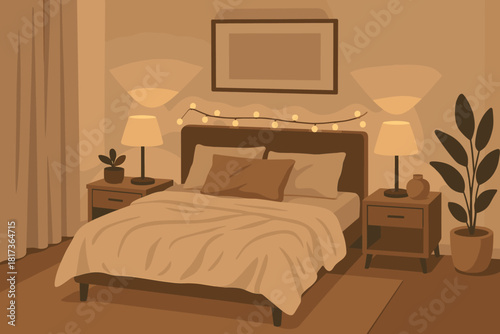 Comfort palette bedroom illustration ambience vector soft above mood fairy neutral cozy