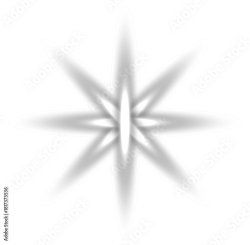 Symmetrical starburst with soft gray rays in radiant gradient diffusion